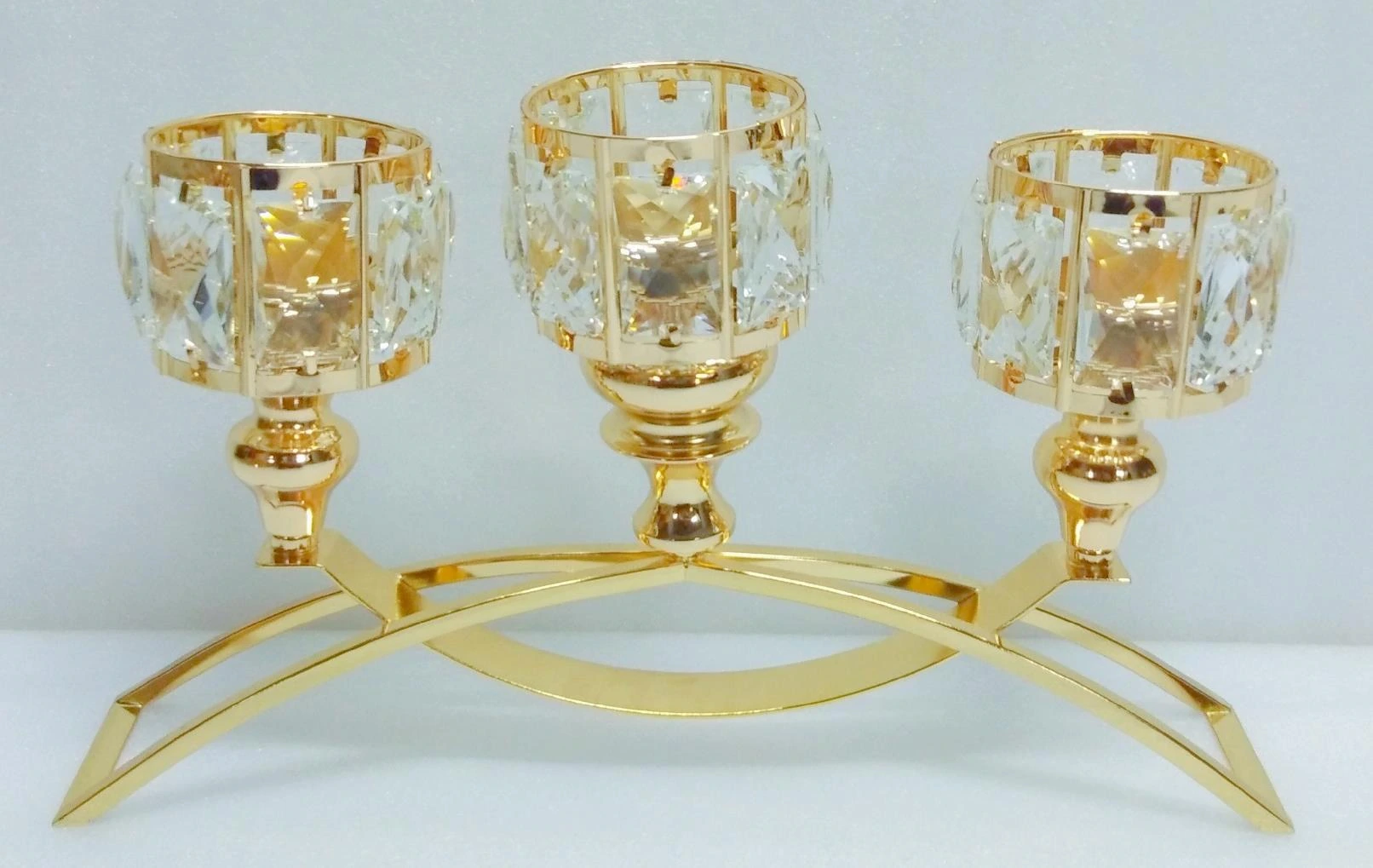 Metal Candle Abra Rec Glass Round x3 41x1x25 cm
